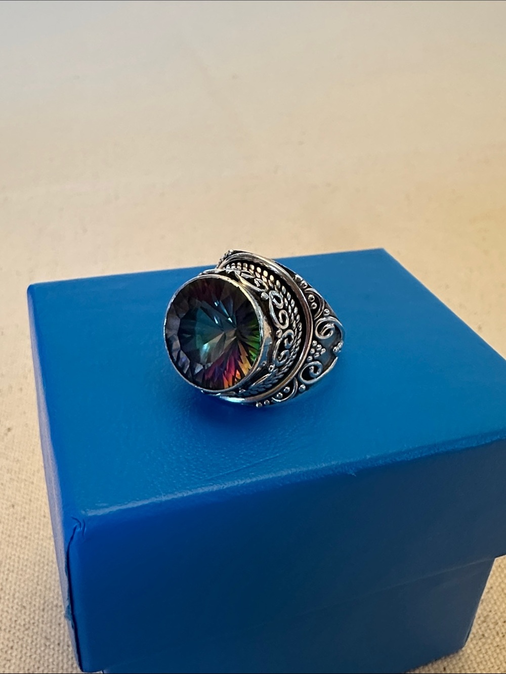 Mystic Rainbow Topaz Sterling Silver Ring - Picture 3 of 14